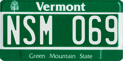 VT license plate NSM069