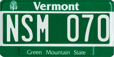 VT license plate NSM070