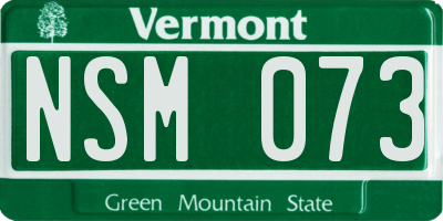 VT license plate NSM073