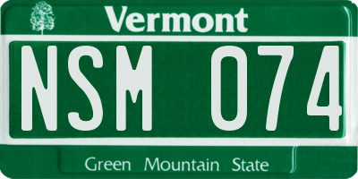 VT license plate NSM074