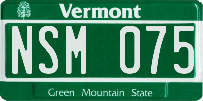 VT license plate NSM075