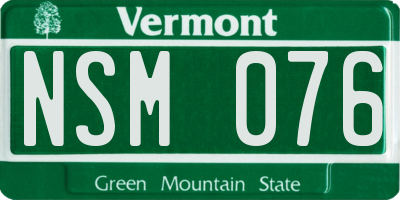 VT license plate NSM076