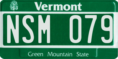 VT license plate NSM079