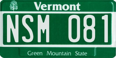 VT license plate NSM081