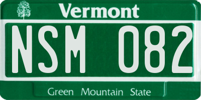 VT license plate NSM082