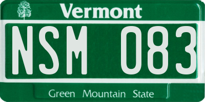 VT license plate NSM083