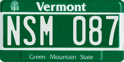 VT license plate NSM087