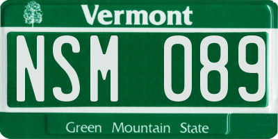 VT license plate NSM089