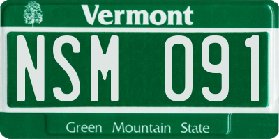 VT license plate NSM091