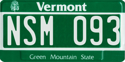 VT license plate NSM093