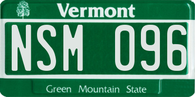 VT license plate NSM096