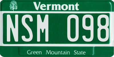 VT license plate NSM098