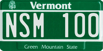 VT license plate NSM100