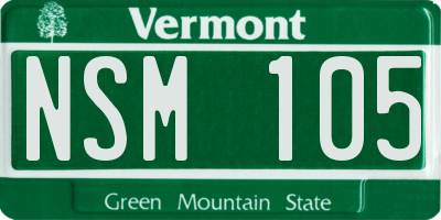 VT license plate NSM105