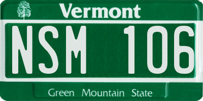 VT license plate NSM106
