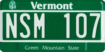 VT license plate NSM107