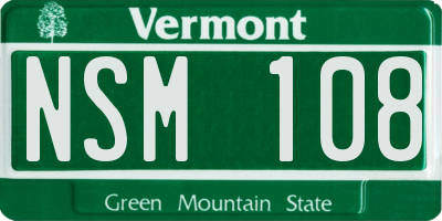 VT license plate NSM108