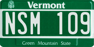 VT license plate NSM109