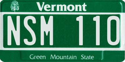 VT license plate NSM110
