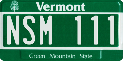 VT license plate NSM111