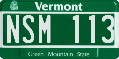 VT license plate NSM113