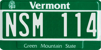 VT license plate NSM114