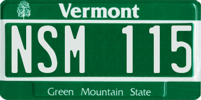 VT license plate NSM115