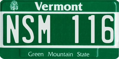 VT license plate NSM116