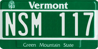 VT license plate NSM117