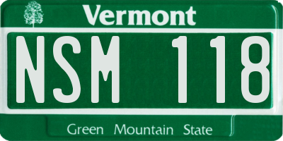 VT license plate NSM118