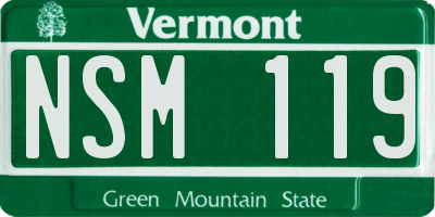VT license plate NSM119