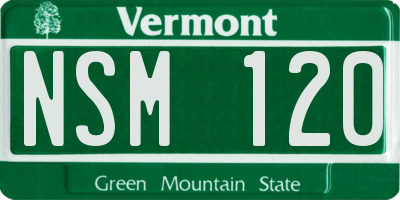 VT license plate NSM120