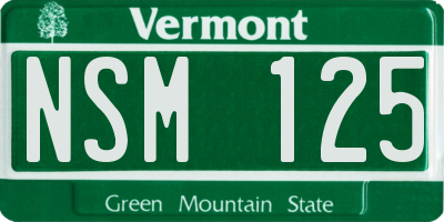 VT license plate NSM125