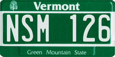 VT license plate NSM126