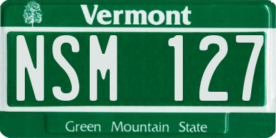 VT license plate NSM127