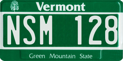 VT license plate NSM128