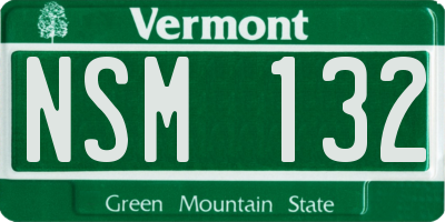 VT license plate NSM132