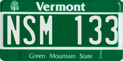 VT license plate NSM133