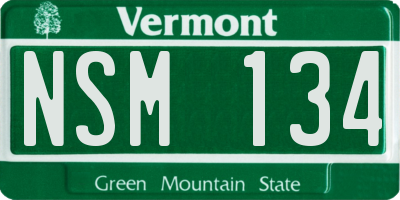 VT license plate NSM134