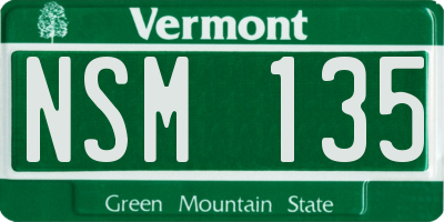 VT license plate NSM135