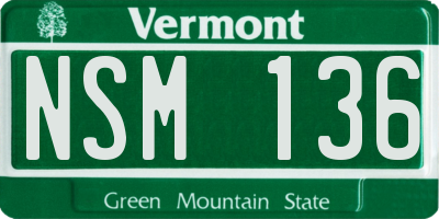 VT license plate NSM136