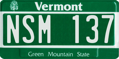 VT license plate NSM137