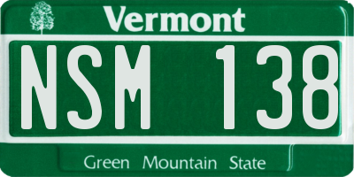 VT license plate NSM138