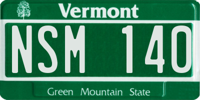 VT license plate NSM140