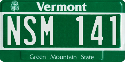 VT license plate NSM141