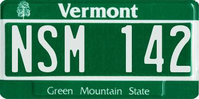 VT license plate NSM142