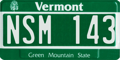 VT license plate NSM143