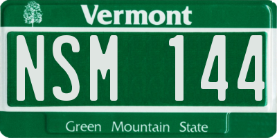 VT license plate NSM144