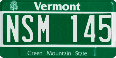 VT license plate NSM145