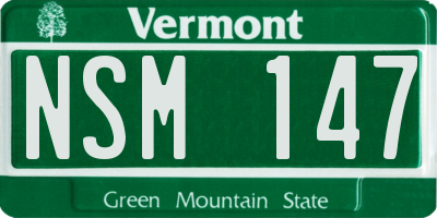 VT license plate NSM147